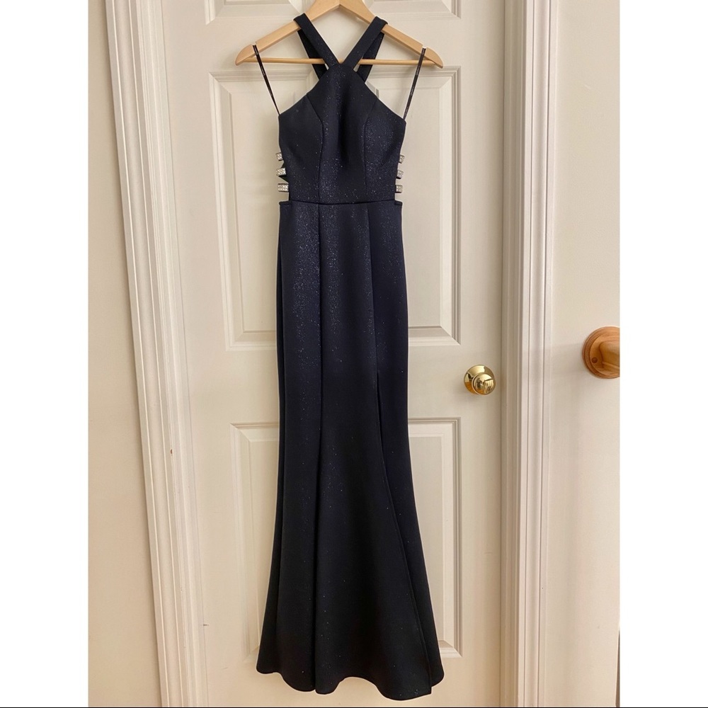 Speechless Embellished Cutout Halter-Neck Dress